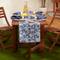 Nautical Blue Floral Print Outdoor Table Runner, 14" x 72"